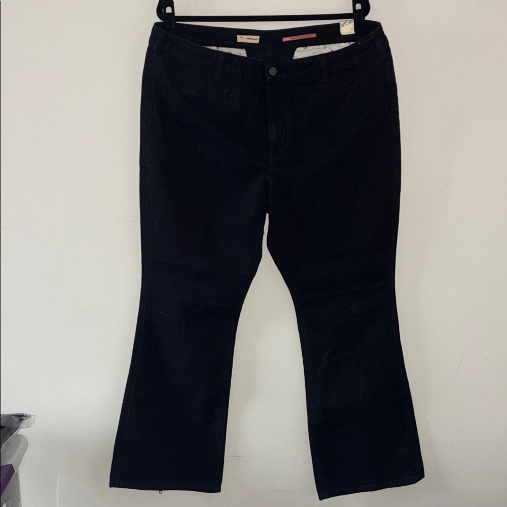 Pilcro & The Letterpress Flared Jeans Size 34 (18) Black High Rise Back Zip NWT